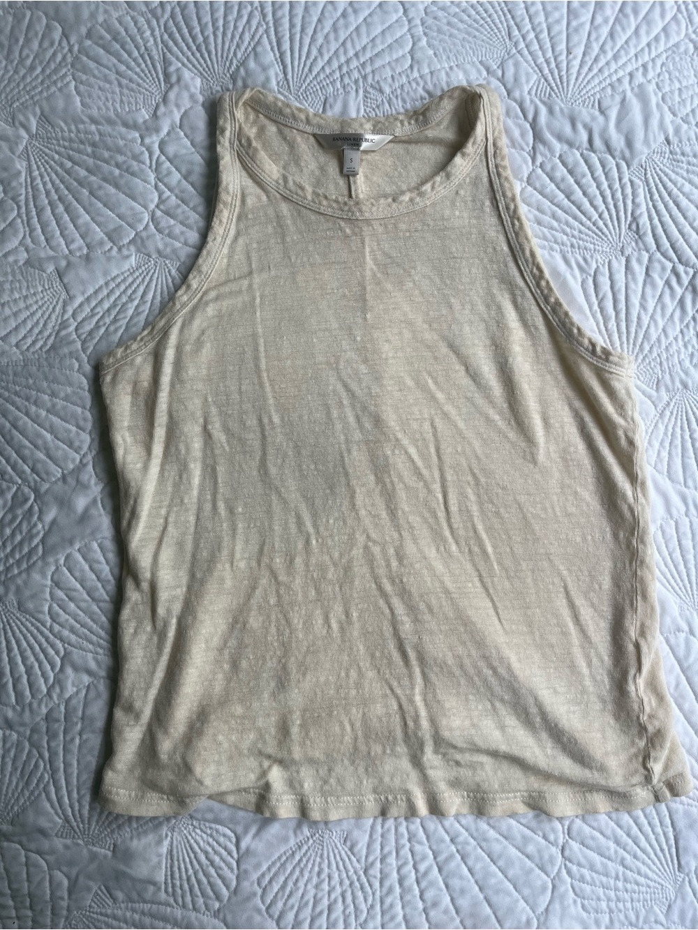 Banana republic 100% linen cutoff tank top